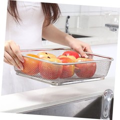 Stainless Steel Fine Mesh Shallow Drain Basket Sieve 13.4×9.8 In