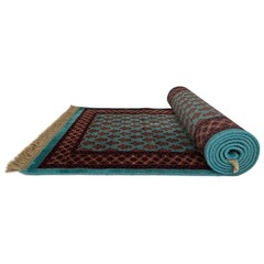 2.5×8 feet Runner Rug Hand Knotted Wool Traditional Lichi, Turquoise