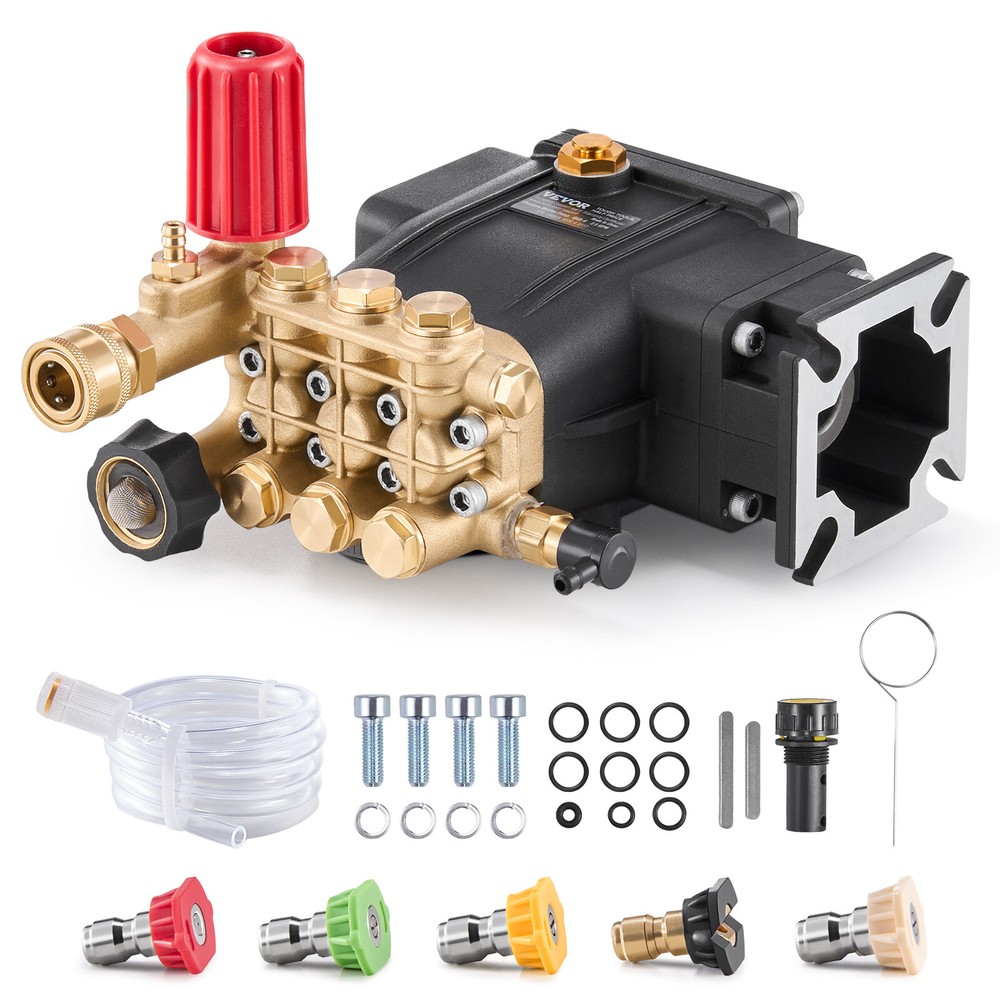 Pressure Washer Pump 3/4″ Shaft Horizontal Triplex Plunger 3300 PSI 2.5GPM