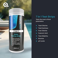 AquaDoc 7-in-1 Pool & Spa Strips 200 Count Water Testing Kit