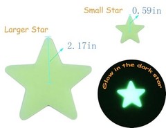 204PCS 1.2″ Glow in The Dark Luminous Stars Fluorescent Noctilucent Multicolor