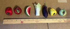 Lot Of 34 Handmade Fabric Fruit & Vegetables Display Decor