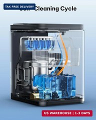 Silonn Ice Maker Countertop, 8 Cubes in 6 Mins, 26.5lbs/24H, Self-Cleaning