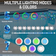 6 Inch 15W RGB LED Pool Light for Inground Pool w/Controller for Inground Pool