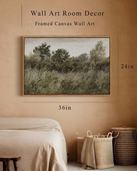 Classic 24×36 Framed Canvas Art – Waterproof Vintage Field Decor for any Room