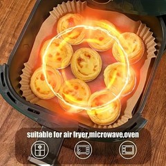 100 Pack Non-Stick Air Fryer Disposable Non-stick Baking Parchment Paper Liners