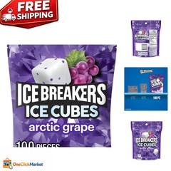 ICE CUBES Arctic Grape Sugar-Free Chewing Gum – 8.11oz Pouch with 100 Pieces
