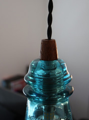 Handmade Vintage Glass Insulator Pendant Light