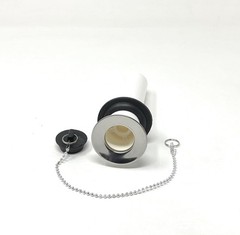 1-1/4 in. x 6 in. Stainless Steel Covered Sink Drain with Tailpiece and Stopper