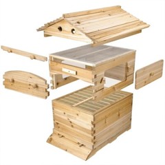 Auto Seep Bee Hives Boxes Langstroth Bee Hive HOUSE + 7x Bee Beekeeping Frames