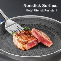 Non Stick Pots and Pans Set, 10pcs Hybrid Stainless Steel Cookware Set, Fryin…