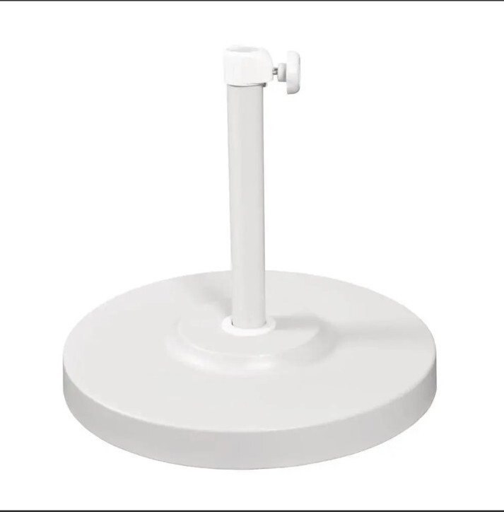California Umbrella Patio Umbrella Base 19.75 in. Sturdy Weighted Concrete White