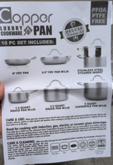 Copper H-02628 Pan 10-Piece Luxury Induction Cookware Set Non-Stick, 21.5 x 11.5