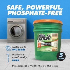 Ultra Fresh 6X Platinum 5 Gal Laundry Detergent, Up to 640 Loads, Original Green