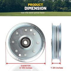 Easy Install 2-Pack 4 7/8″ Aluminum Idler Pulleys – Compatible with OEM Parts