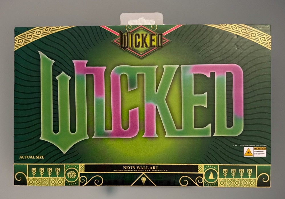 WICKED Neon Wall Art (8.94in W x 4.4in H) Item #K430468 New In Package.