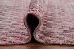 Pink Modern Abstract Area Rug 5×7 Handmade Wool Carpet for Any Room