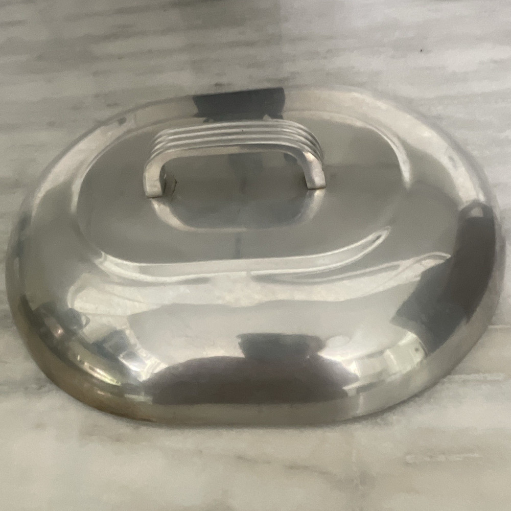 Stainless Steel Oval Roasting Pan w/ Lid, Double Handles, 2-Piece Silver Wagner