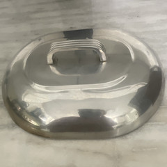 Stainless Steel Oval Roasting Pan w/ Lid, Double Handles, 2-Piece Silver Wagner