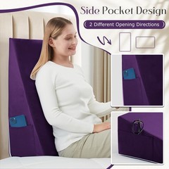 Bed Wedge Pillow Cover with Zipper, Wedge Pillowcase Protector, 24x24x12 Inch