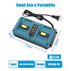 18V Dual-Port Rapid Charger for Makita 18 Volt LXT Lithium-Ion Battery BL1830B