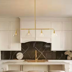 Rennnsan Lirra 49.4 in. 4-Light Brushed Gold Transitional Linear Chandelier