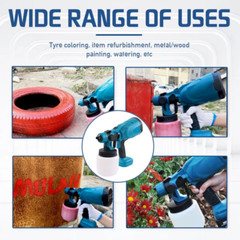 With 2 Batteries High Pressure Cordless Paint Sprayer Electric HVLP Spray Gun US