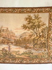 5.7ftx4.6ft Vintage Tapestry Wall Hanging French Landscape Scene JP Label Earth