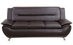 NEW Brown Leather Gel 2PC Sofa Set Contemporary Modern Living Room Furniture