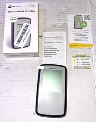 Airthings Corentium Home Radon Detector 223 Portable (3) AAA Battery Operated
