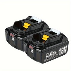 2 PCS Lithium Batteries 8.0Ah 18V for Makita BL1850 BL1860 With Type C Charge