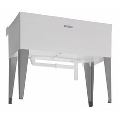 Mustee 27F Utility Sink, 34 In H, 40 In W, 24 In L, Floor Mount, 1-1/2 In Drain