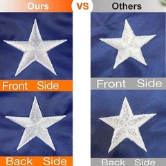 US American Flag Heavy Duty Luxury Embroidered Stars Sewn Stripes Grommets Nylon