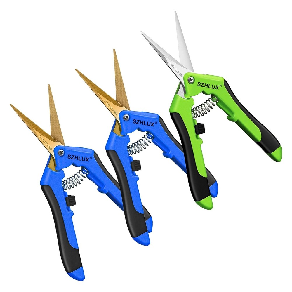 SZHLUX 3-Pack Gardening Scissors 6.5″ Pruning Shears Garden Pruners
