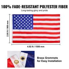 VEVOR 30FT Detachable Flagpole Kit Heavy Duty Aluminum Flag Pole American Black