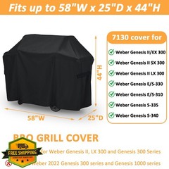 Weber Genesis 300 II 300 Series Grill Cover, 58″ Waterproof BBQ Cover