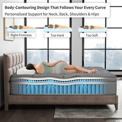 12″14″ Gel Memory Foam Hybrid Spring Mattress in a Box Twin Full Queen King Size