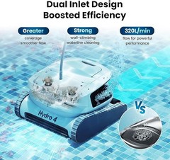 Poolmate Hydro 4 Inground Pool Vacuum Cleaner 50ft Corded for Floor, Wall Clean