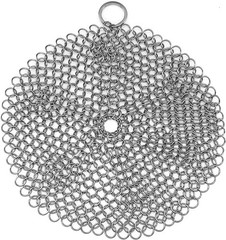 316L Stainless Steel Chainmail Scrubber 8×6 Cast Iron Pan Cleaner Rustproof