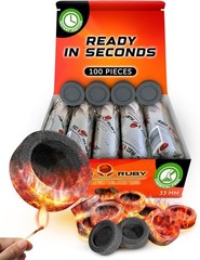 100 Pack Quick Light Charcoal Tablets for Incense – 33Mm Resin Burner