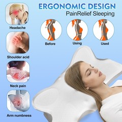 Cervical Pillow For Neck Pain Relief, Orthopedic Neck Support Pillow for Side
