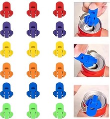 Colorful Can Opener Set, 4 Pack for Soda, Beer, Coke | Plastic Tab Can Openers