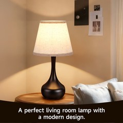 17” Table Lamps Set of 2 Touch 3-Way Dimmable for Living Room Bedroom Bedside