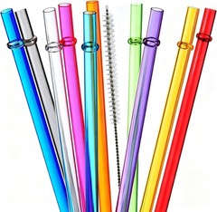10.5in Rainbow Reusable Tritan Straws for 16/20/30oz Stanley YETI Tumblers NEW