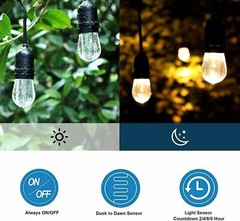 DEWENWILS Photocell Plug in Timer Switch Weatherproof Electrical Outlet 2 Pack