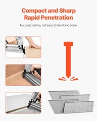 VEVOR 16 Gauge Angled Finish Nails 2000-Count (2-1/2 in,2 in,1-1/2 in,1-1/4 in)