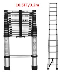 10.5/12.5/14.5FT Aluminum Non-Slip Telescoping Ladder Extension Folding Ladders