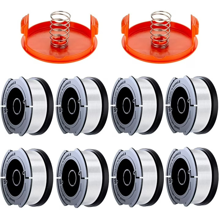 Black & Decker Replacement 10 Piece String Trimmer Spools & Cap AF-100 .065