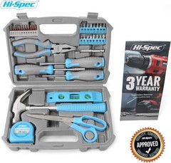 Hi-Spec Blue Household Tool Kit Set with Toolbox for Home, Office & Car