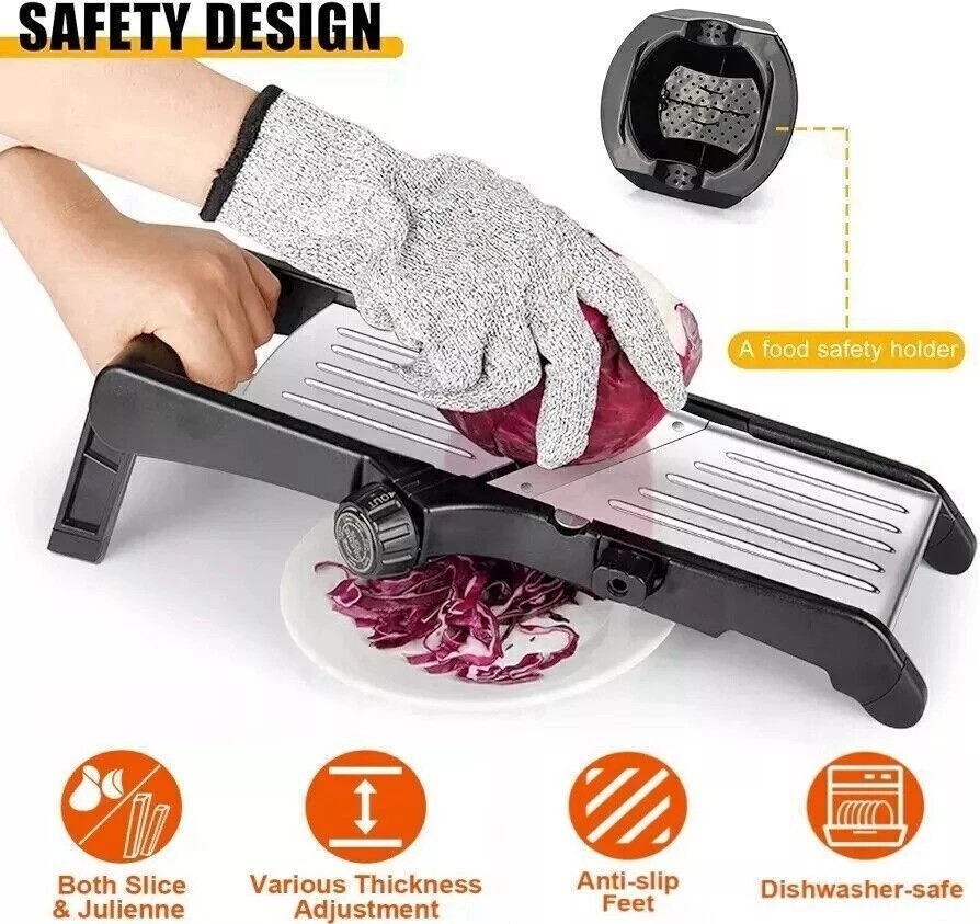 7-in-1 Adjustable Stainless Steel Mandoline Vegetable Food Slicer for Kitchen –